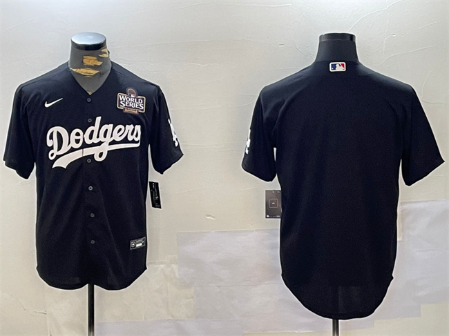Men's Los Angeles Dodgers Blank Black 2024 World Series Cool Base Stitched Baseball Jersey Men's Los Angeles Dodgers Blank Black 2024 World Series Cool Base Stitched Baseball Jersey